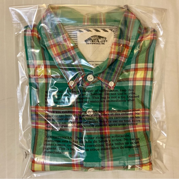 Vans plaid buttoned collared long sleeve dress casual w/ button pocket sz L - Picture 12 of 12